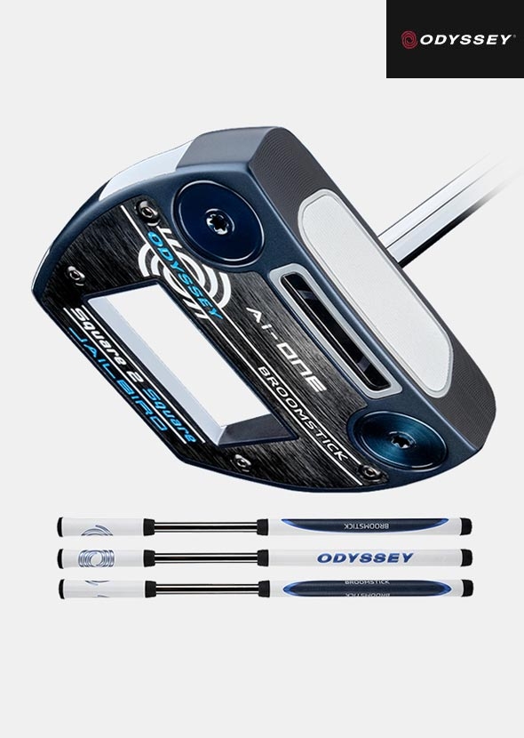 [제로 토크]오디세이 스퀘어 2 스퀘어 제일버드 브룸스틱 퍼터[남여공용][말렛][45][BROOMSTICK GRIP]