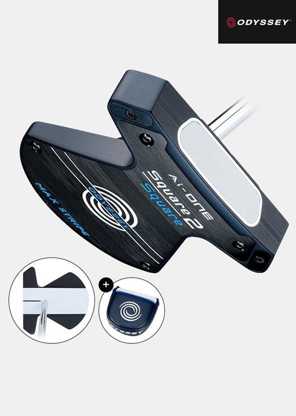 [황유민프로 퍼터] 제로토크 오디세이 Ai-ONE 스퀘어2스퀘어 MAX 맥스 스트라이프 퍼터 말렛형 OVERSIZE GRIP