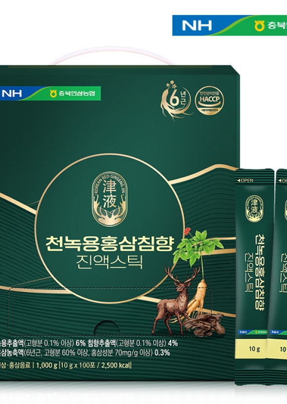 [충북인삼농협] 천녹용홍삼침향 진액스틱 10g x 100포