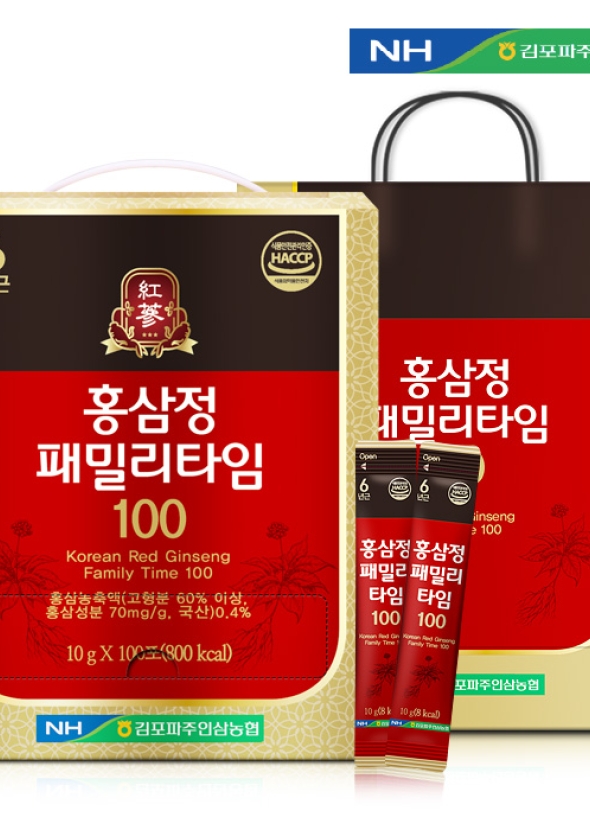 [김포파주인삼농협] 홍삼정패밀리타임 10g x 100포